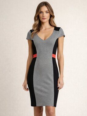 french connection white and black dress Silvia Lace-Up Fit And Flare Midi Crepe Dress